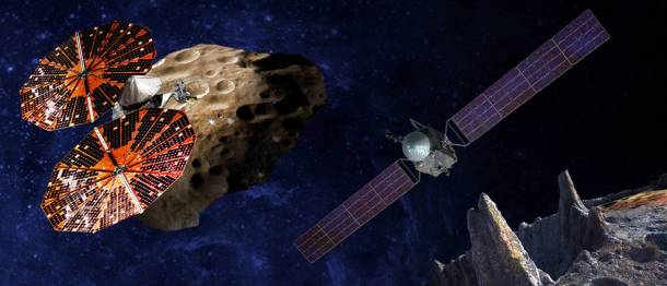 Lucy sobrevolando el asteroide troyano Eurybates