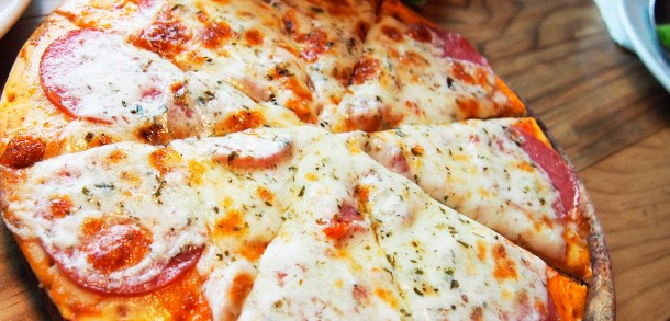 comida cena pizza mesa queso