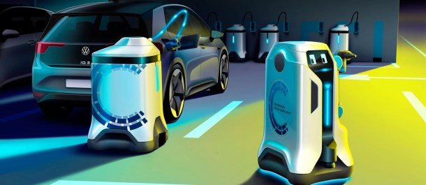 robot cargan coche eléctrico