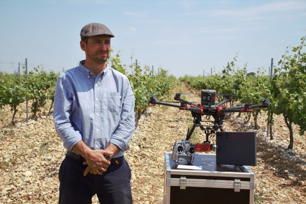 drones en viñedos