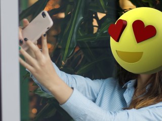 Emoji selfie photo girl