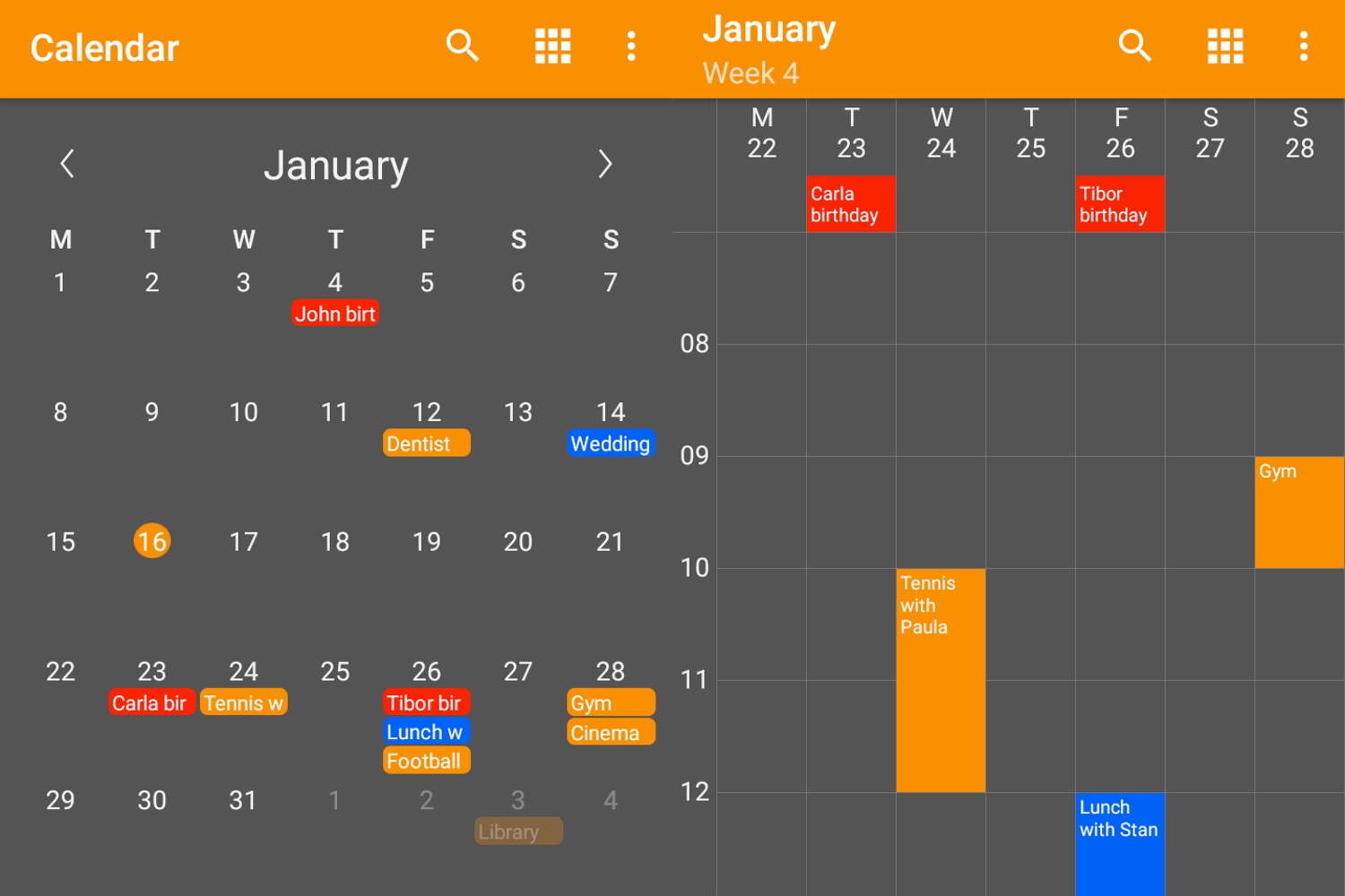 Simple Calendar Android