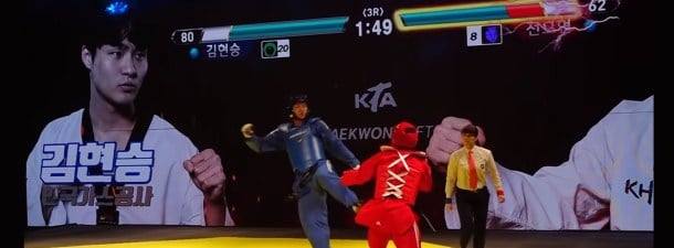 Corea utiliza las barras de energía de los videojuegos para hacer el Taekwondo más divertido