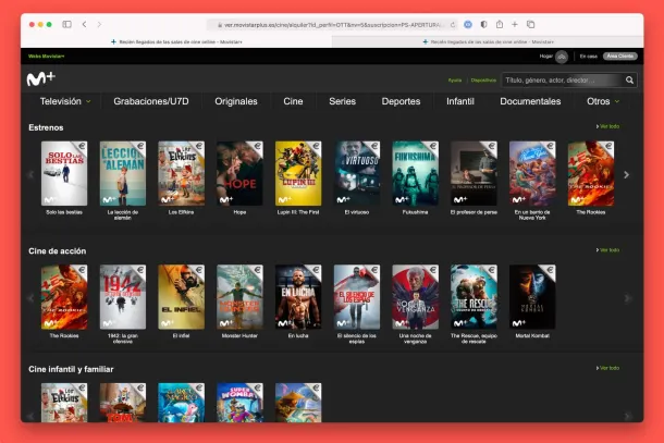 alquiler películas - Movistar Plus - Películas Movistar