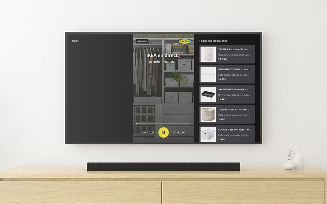 La opción de live shopping de IKEA en directo de la Living App de IKEA