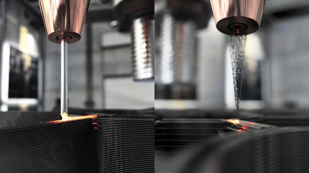 Proceso de impresión 3D en metal.