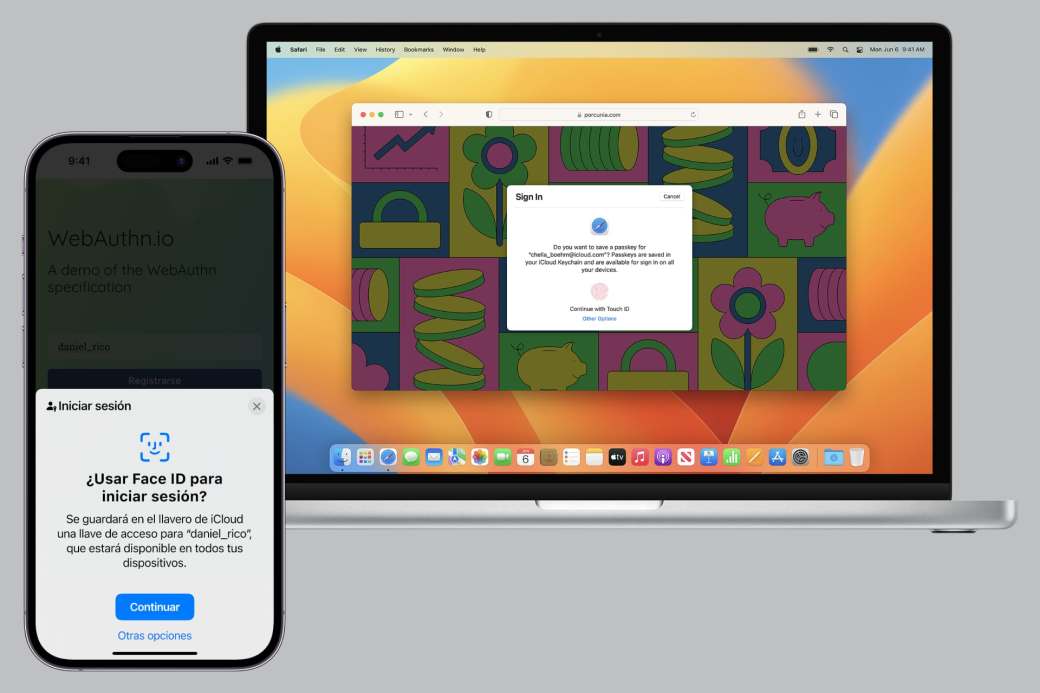 Apple implementó las claves de acceso o passkeys en su ecosistema