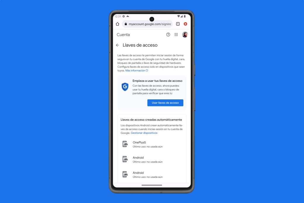 Google ofrece la posibilidad de usar passkeys o llaves de acceso