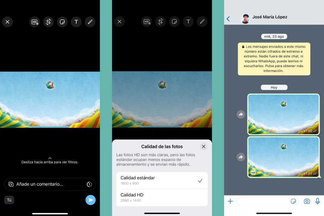 Compartir imágenes en calidad HD a través de WhatsApp