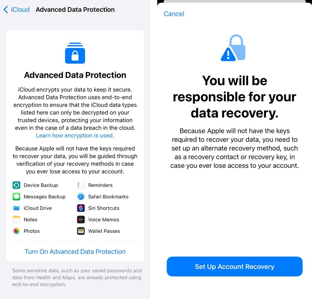 Advanced Data Protection de iCloud