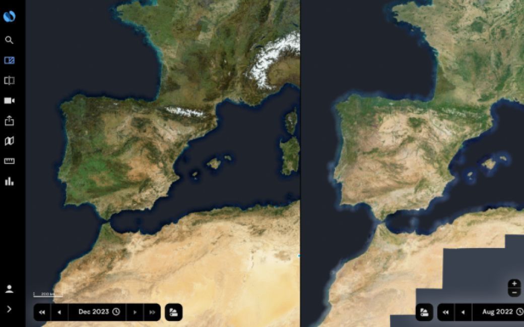 Split pantalla Vista satelital