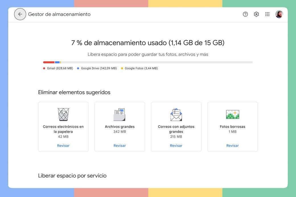 El Gestor de Almacenamiento de Google One