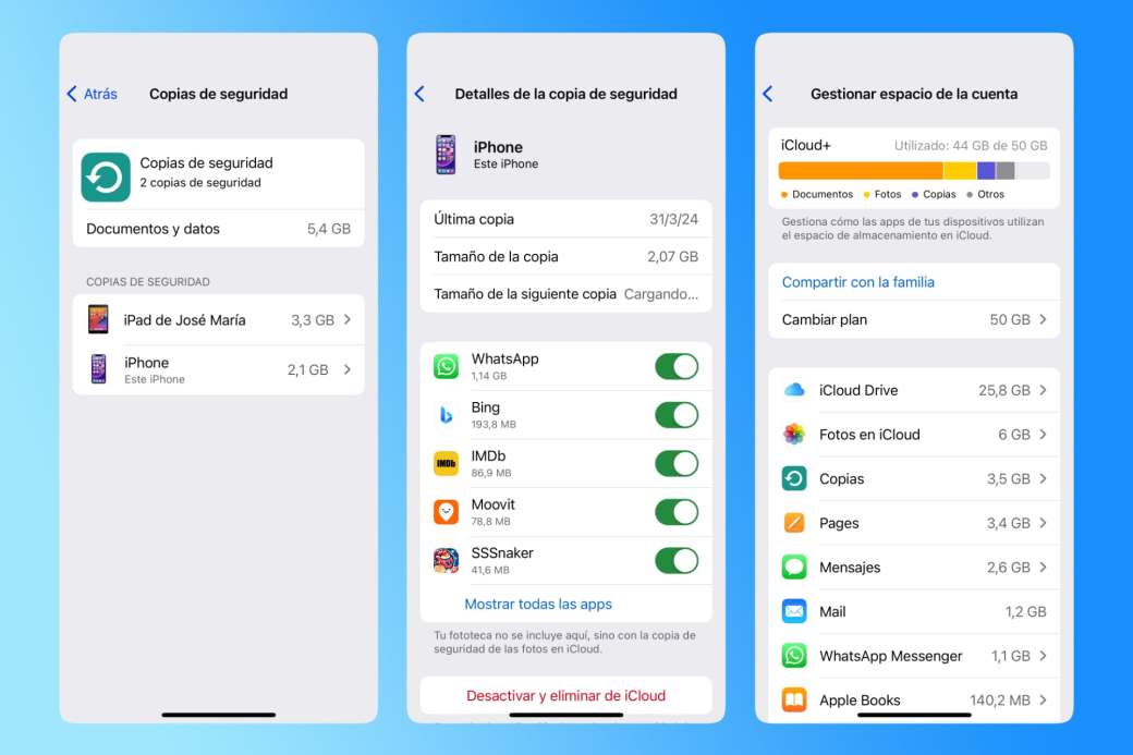 Copias de seguridad en iCloud