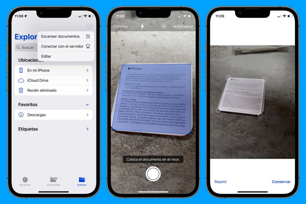 Escanear documentos en iOS