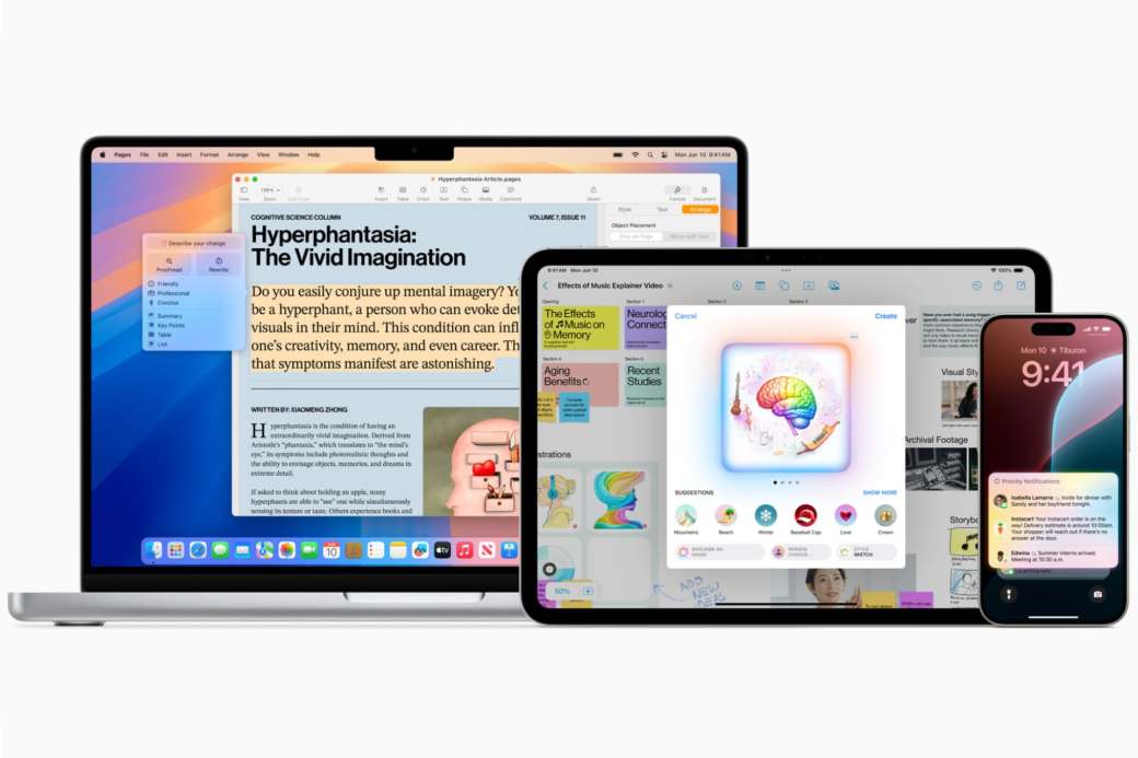 Apple Intelligence está integrado en iPhone, iPad y Mac