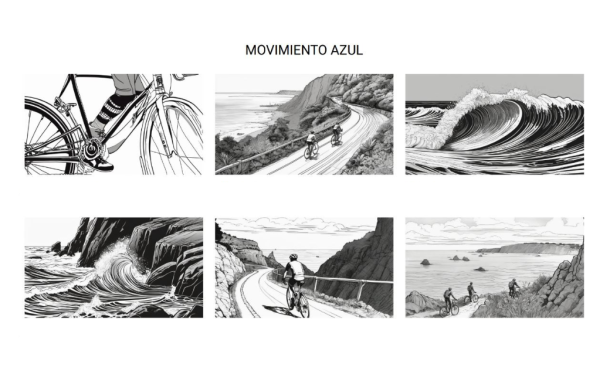 movimiento azul moodboard