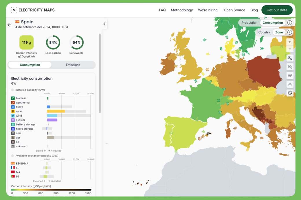 Mapa eléctrico de España - Parque flotante de energía mareomotriz