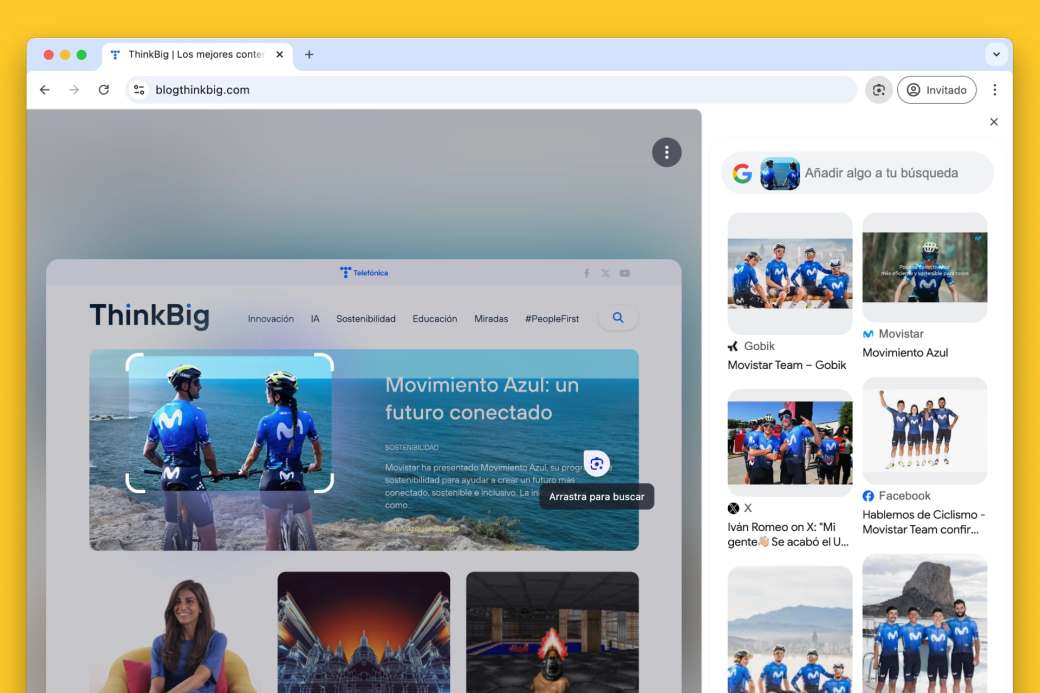 Google Chrome con Google Lens muestra los resultados en la misma ventana