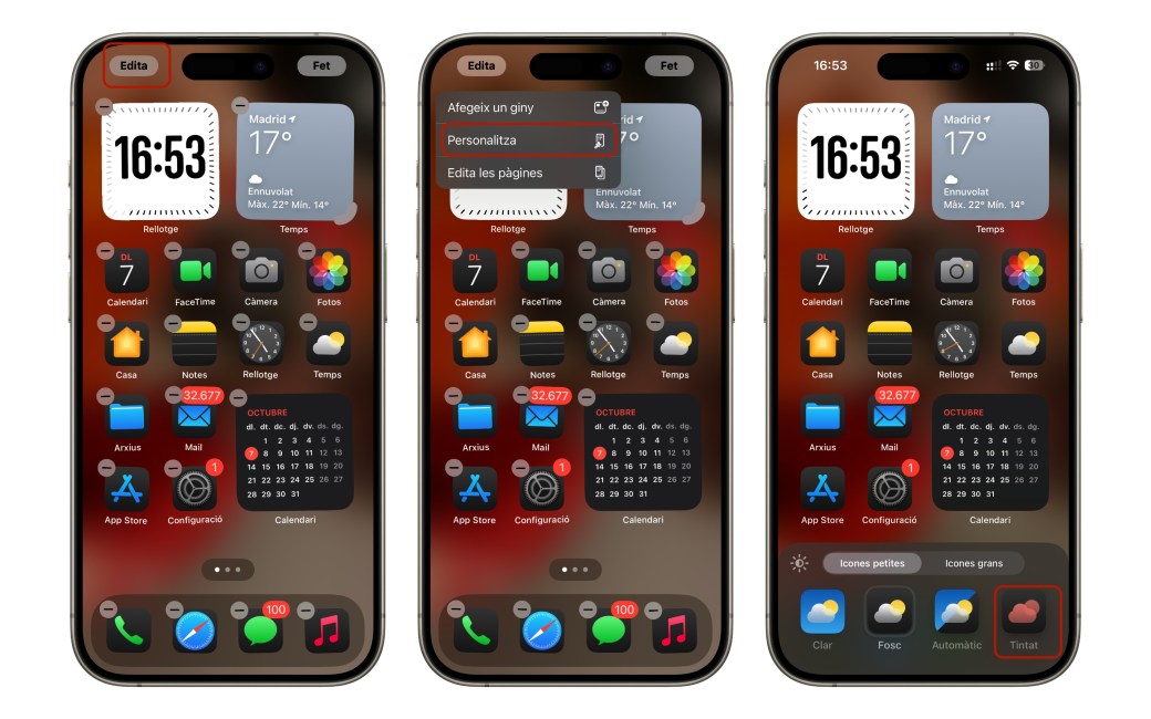 Cambiar color de los iconos en iPhone