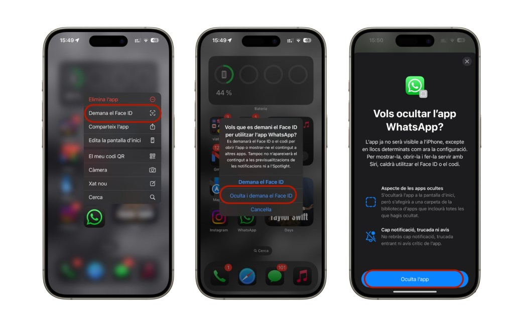 Bloquear apps Face ID en el iPhone