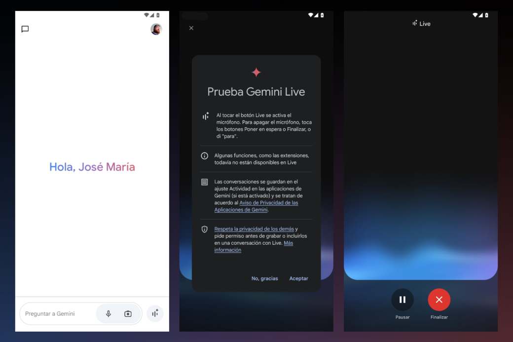 Gemini Live para Android