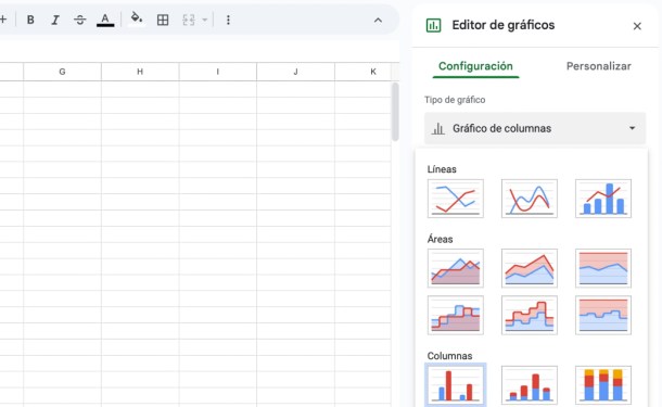 Gráfica truco Google sheets