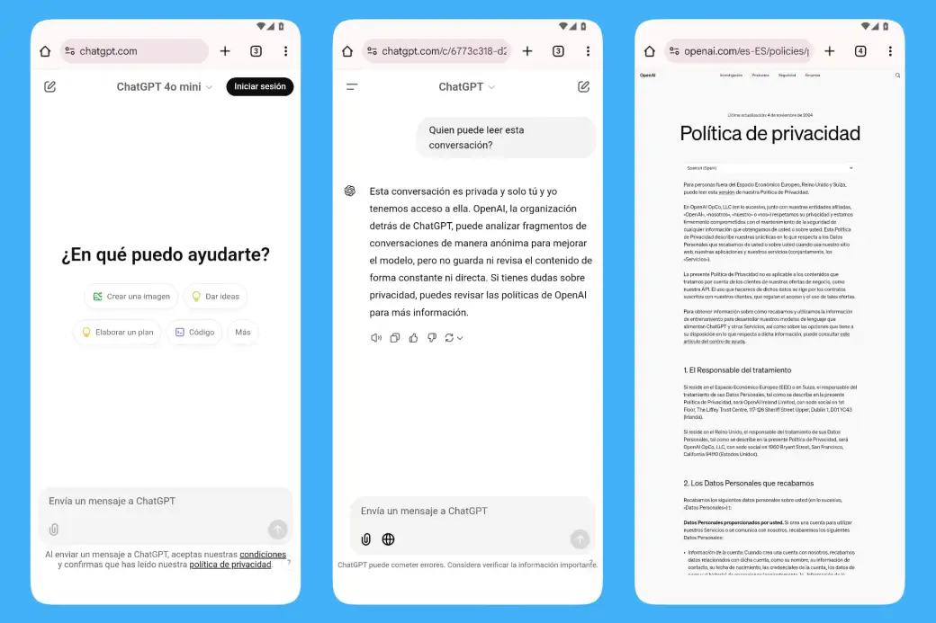 Privacidad de ChatGPT