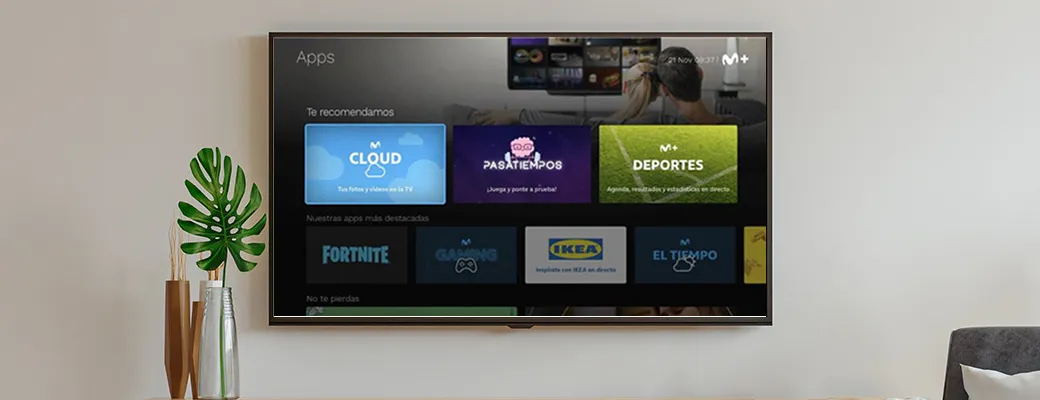 Televisor con pantalla apps de Movistar Plus+