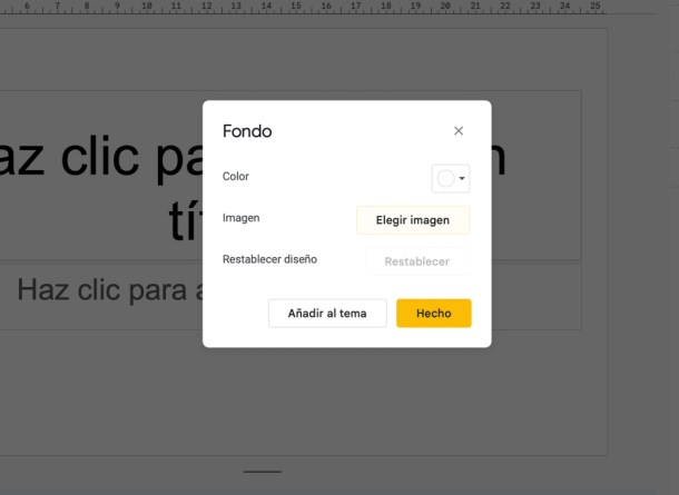 Imagen de fondo, truco Google Slides.