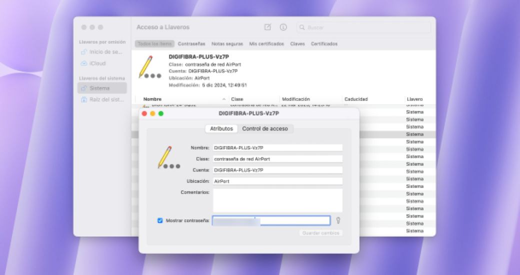 Contraseña Wi-Fi en Mac