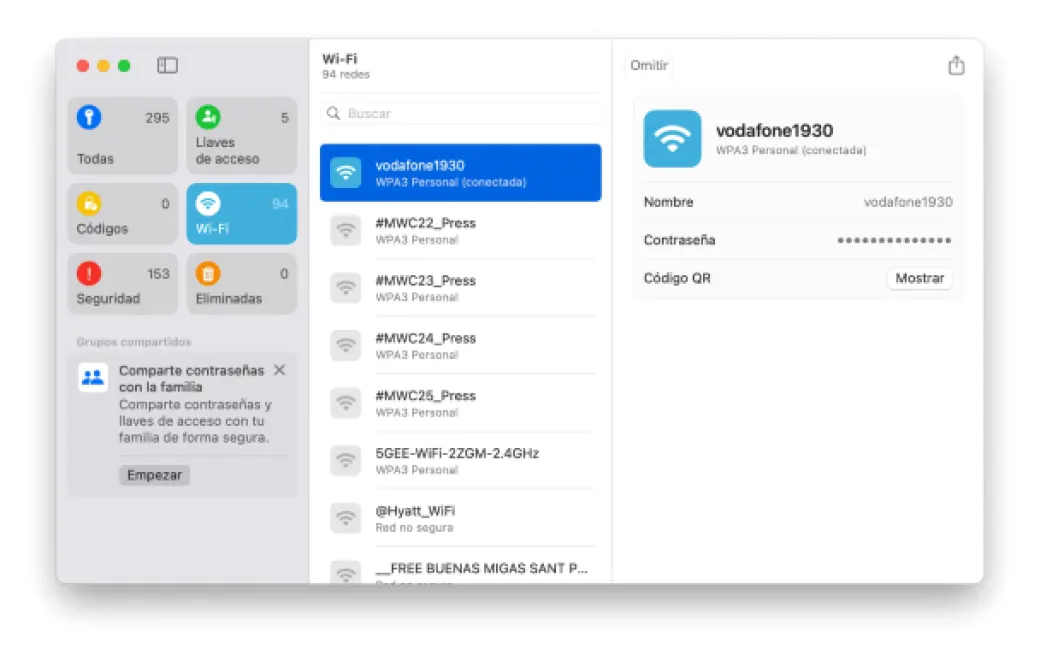 Ver contraseñas Wi-Fi en el Mac