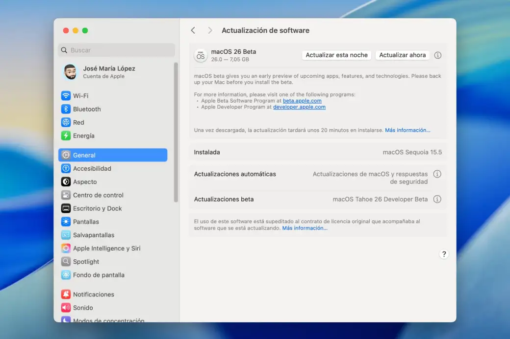 Instalar macOS Tahoe 26