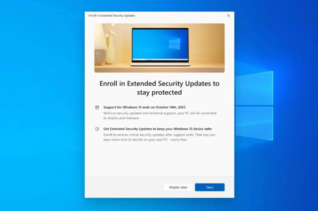 Ampliar el soporte de Windows 10 hasta 2026 con el programa de actualizaciones de seguridad extendidas para Windows 10
