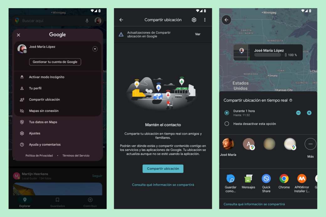 Compartir tu ubicación con tu familia y amigos desde Google Maps