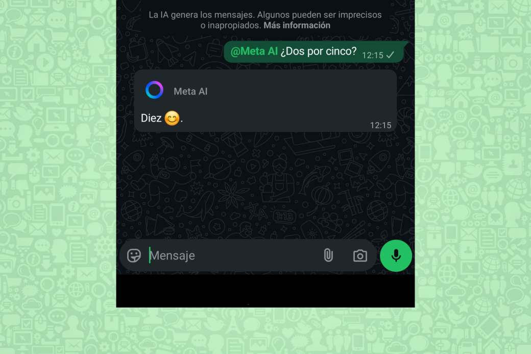 Meta AI funciona en cualquier chat o conversación de WhatsApp