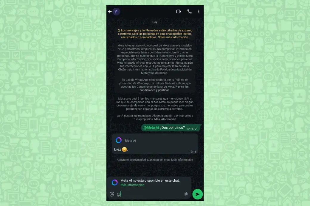 Privacidad avanzada del chat de WhatsApp