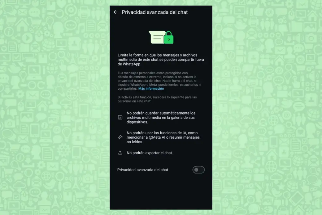 Privacidad Mejorada de WhatsApp - Privacidad avanzada del chat