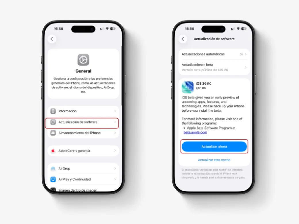 Actualizar ya a iOS 26