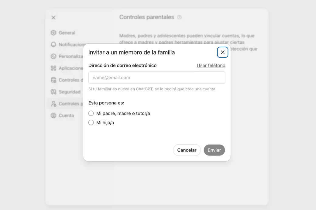 Controles parentales de ChatGPT