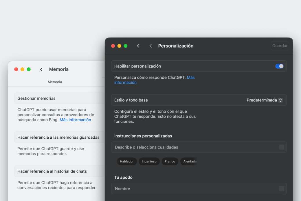 Cambiar la personalidad de ChatGPT