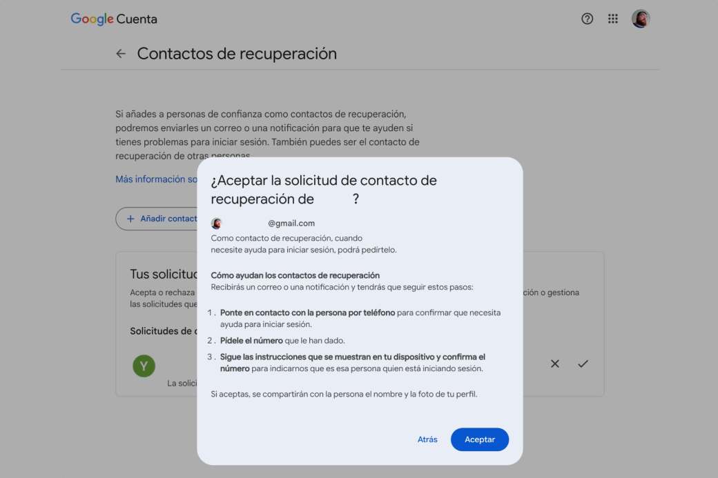 Contactos de recuperación para recuperar tu cuenta de Google