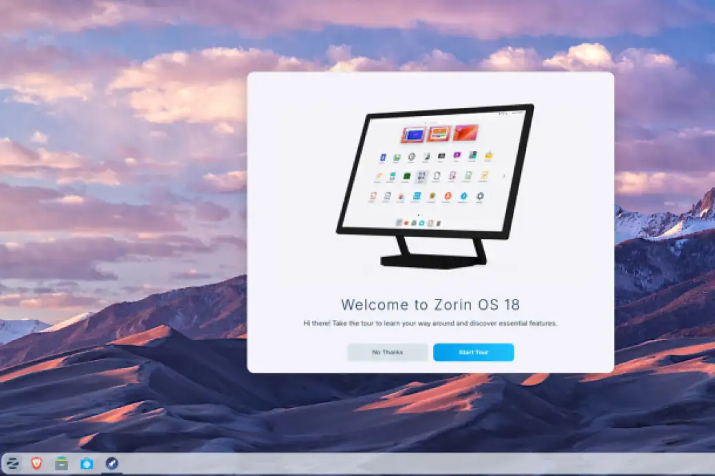 Pantalla de bienvenida de Zorin OS Linux