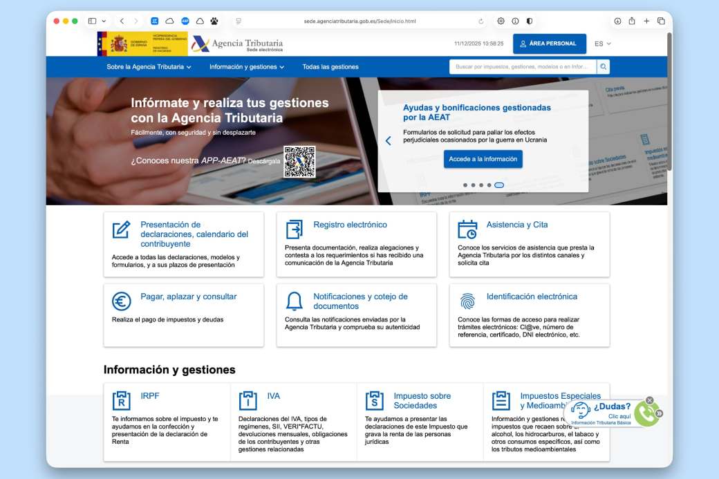 Sede electrónica de la Agencia Tributaria