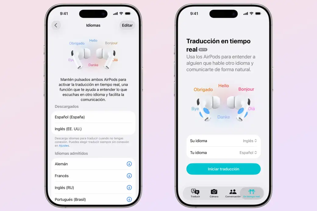 Traducción en tiempo real con AirPods