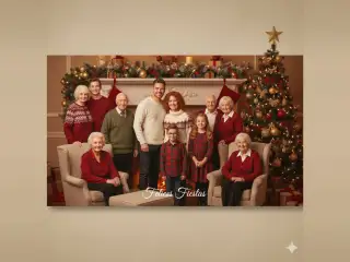 Crear fotos de grupo con IA para felicitaciones navideñas