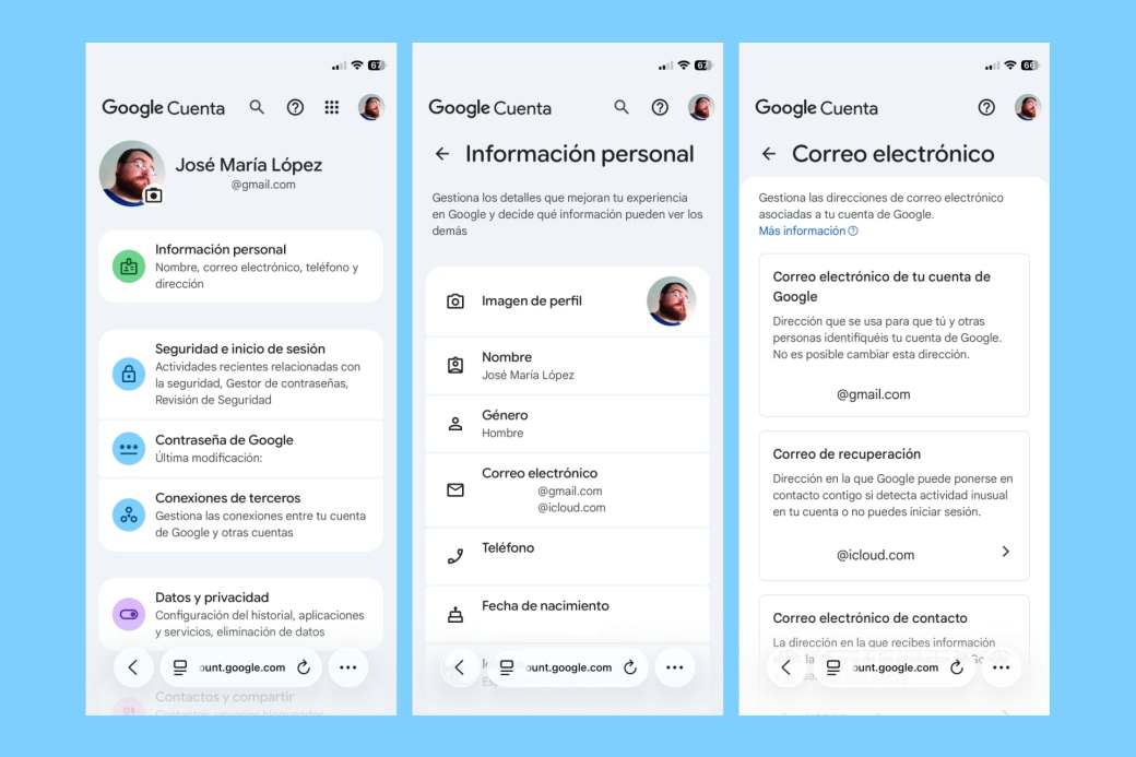 Cambiar tu nombre de Gmail en tu dirección de correo electrónico