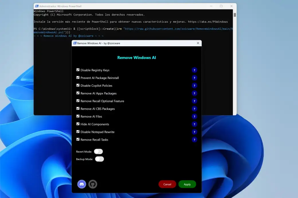 IA de Windows 11 - RemoveWindowsAI
