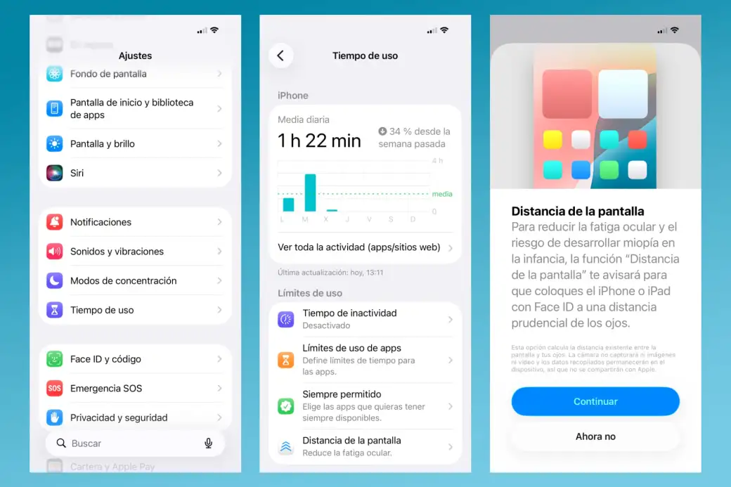 Distancia de la pantalla: cuida tu vista en tu iPad y en tu iPhone