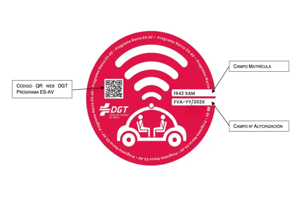 Etiqueta roja de la DGT - Vehículos Automatizados