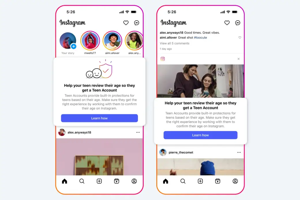 Análisis facial con IA para detectar menores en Instagram, Facebook y Messenger
